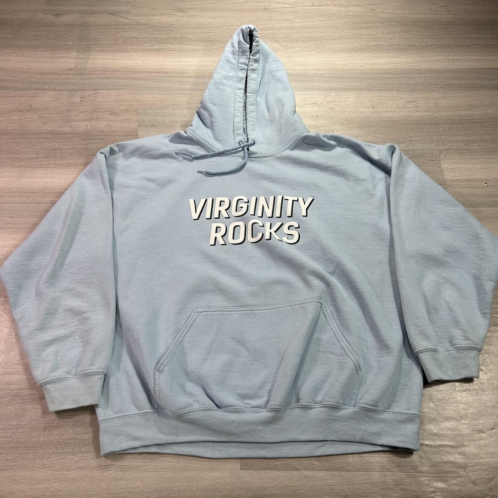 Danny Duncan Hoodie Mens XL Blue Virginity Rocks Fleece Pullover‎ Sweatshirt